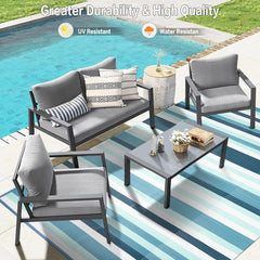 HUGEAR outdoor rug in a garden setting
