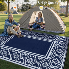 HUGEAR outdoor rug placed on patio