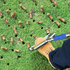 hugeneroy Heavy Duty Steel Hollow Tine Core Aerator close-up of tines