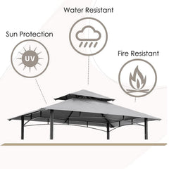 Hugline Grill Canopy Roof gray with double tier design