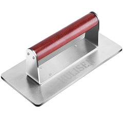 HULISEN 9-Inch Grill Press front view with shiny stainless steel finish