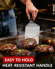 HULISEN Grill Spatula angled view showing ergonomic handle
