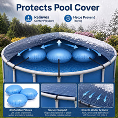 Hungdao Pool Cover Pillow 4x4 ft inflated