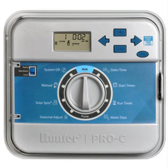 Hunter Pro-C 4-Station Irrigation Controller front view in gray