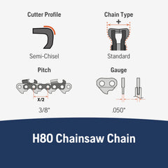 Husqvarna H-80 Chainsaw Chain packaging details