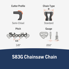 Husqvarna S83G chainsaw chain packaged view