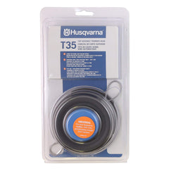 Husqvarna T35 String Trimmer Head Replacement front view, Blue and Black