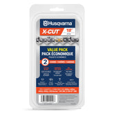 Husqvarna X-Cut SP33G 18 Inch Chainsaw Chain front view with packaging