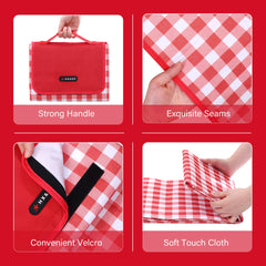 HX&OD Picnic Blanket folded size comparison with a book
