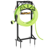 HXJLJY Garden Hose Holder front view with storage basket
