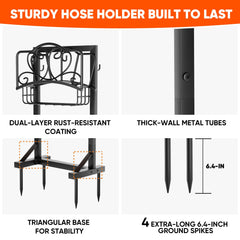 HXJLJY Garden Hose Holder side view showing hooks