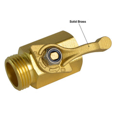 HYDRO MASTER Brass Shut Off Valve with garden hose attached