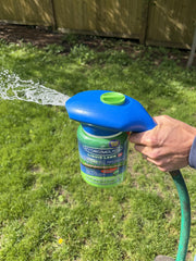 Hydro Mousse Liquid Lawn System application in progress on a lawn