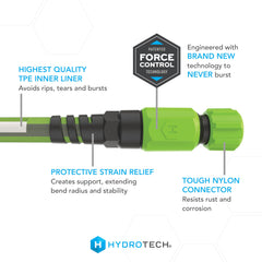 HydroTech FLATJACKET 50 ft garden hose connectors close-up