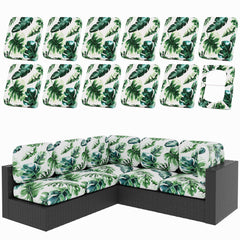 hyha 12Pcs Monstera Deliciosa Patio Cushion Covers front view
