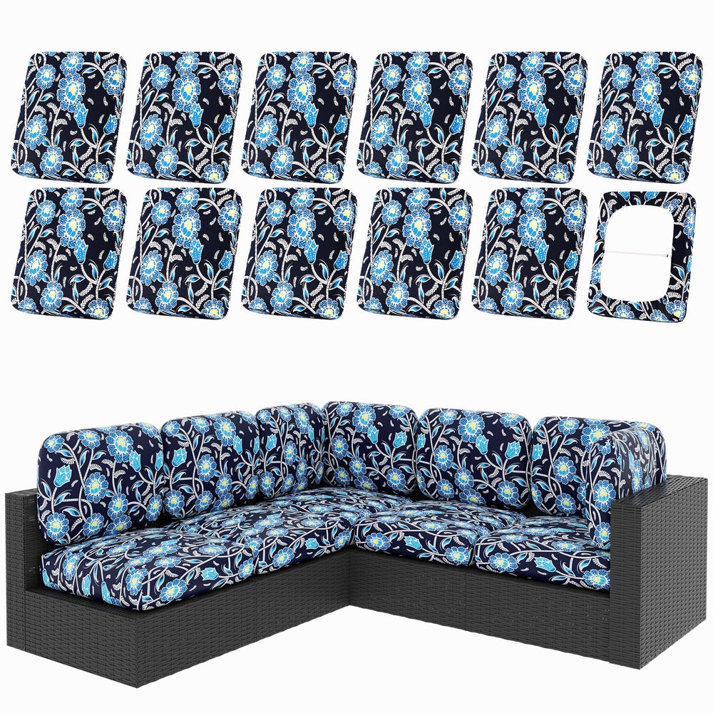 hyha 12Pcs Patio Cushion Covers in Bluebell color, front view