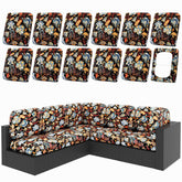 hyha 12Pcs Patio Cushion Covers in floral design, front view