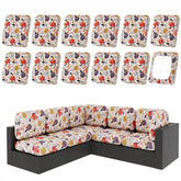 hyha 12Pcs Patio Cushion Covers in Flower Vine design front view