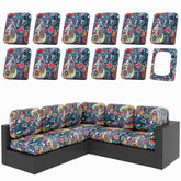 hyha 12Pcs patio cushion covers in paisley design, front view