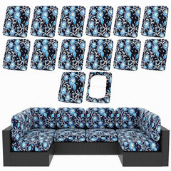 hyha 14Pcs Patio Cushion Covers Bluebell front view