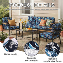 hyha 14Pcs Patio Cushion Covers Bluebell installed on furniture