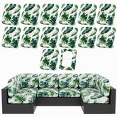 hyha 14Pcs Patio Cushion Covers in Monstera Deliciosa front view