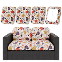 hyha 4Pcs Patio Cushion Covers in Flower Vine design, front view