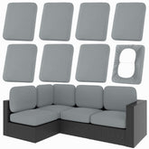 hyha 8PCS outdoor cushion covers in grey front view
