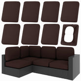 hyha 8Pcs Patio Cushion Covers in Coffee color, front view