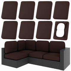 hyha 8Pcs Patio Cushion Covers in Coffee color, front view