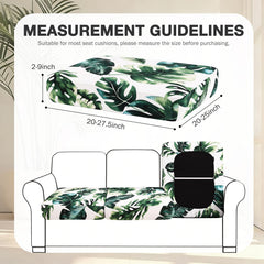 hyha cushion covers in Monstera Deliciosa pattern displayed on outdoor sofa