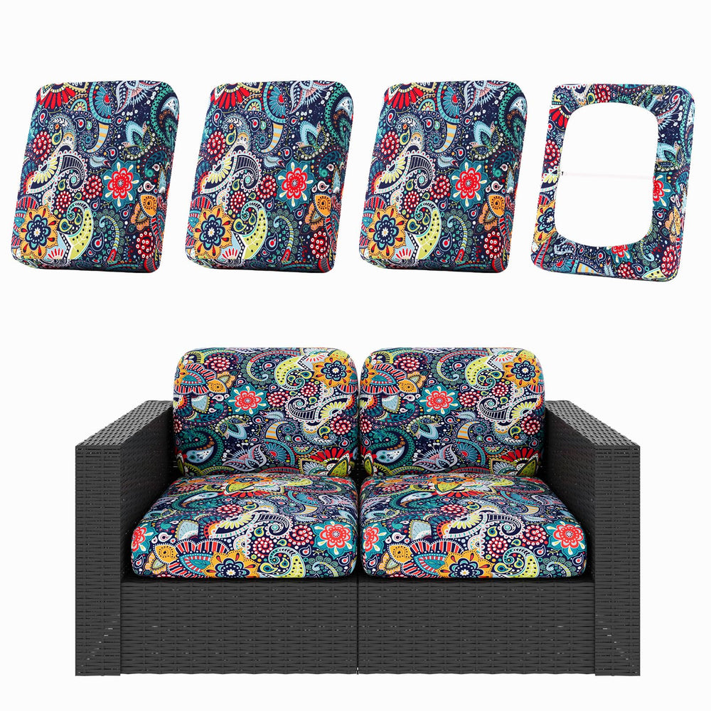 hyha patio cushion covers 4PCS paisley design front view