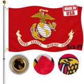 Hypoth US Marine Corps Flag 3x5 FT front view