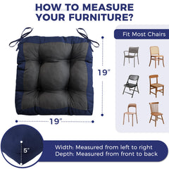 IASEAHK Outdoor Chair Cushions navy blue side view