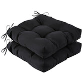 IASEAHK Outdoor Chair Cushions Set of 2, Black, front view
