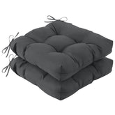 IASEAHK Outdoor Chair Cushions Set of 2, Dark Grey front view