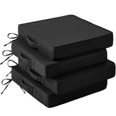 IASEAHK patio chair cushion set of 4 in black, front view