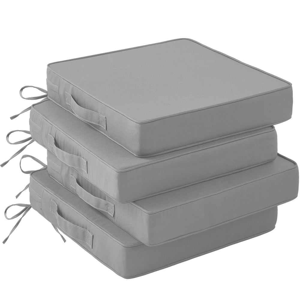 IASEAHK Patio Chair Cushion Set of 4 Light Grey front view