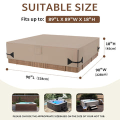 iBirdie Hot Tub Cover 90 x 90 inch brown with air vents
