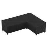 iBirdie Outdoor Sectional Cover 130 x 100 inch black front view