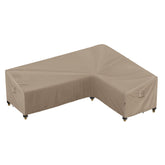 iBirdie Outdoor Sectional Cover front view with brown fabric