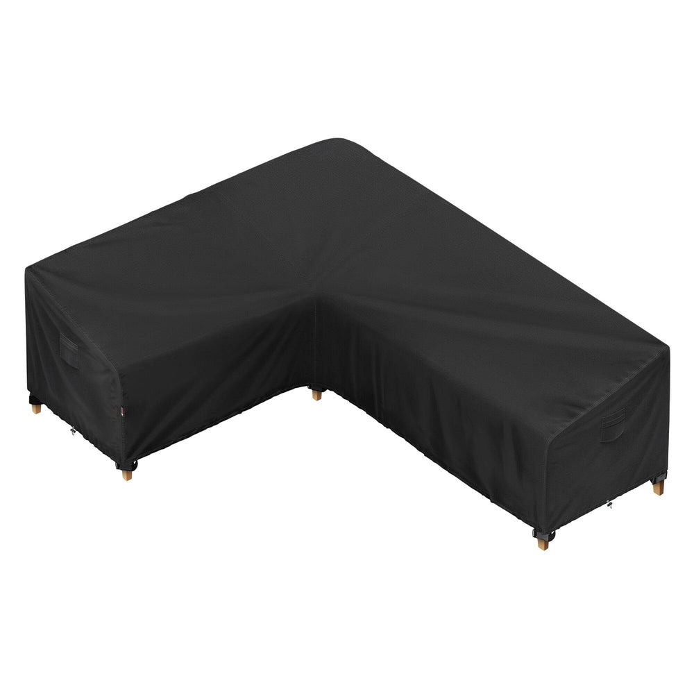 iBirdie Outdoor Sectional Cover L-shaped sofa black front view