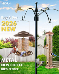 iBorn Bird Feeder showing the easy flip-top refill feature
