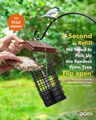 iBorn Double Suet Feeder showing drainage hole and bottom board