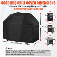 iCOVER 55 Inch Grill Cover side view