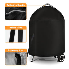 iCOVER Grill Cover for Weber 22 Inch Charcoal Kettle, back view