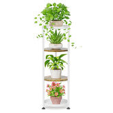 iDavosic.ly 4 Tier Corner Metal Plant Stand front view, white