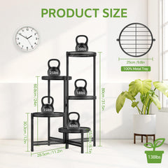 iDavosic.ly 5 Tier Large Plant Stand front view showing trays