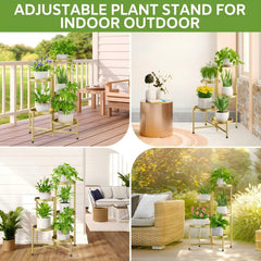 iDavosic.ly 5 Tier Plant Stand with large pots displayed