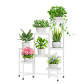 iDavosic.ly 7 tier plant stand white metal side view